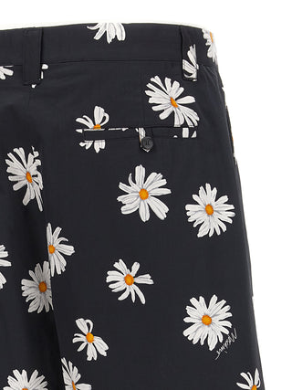 Black Cotton Bermuda Shorts