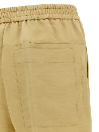 Beige Viscose Bermuda Shorts