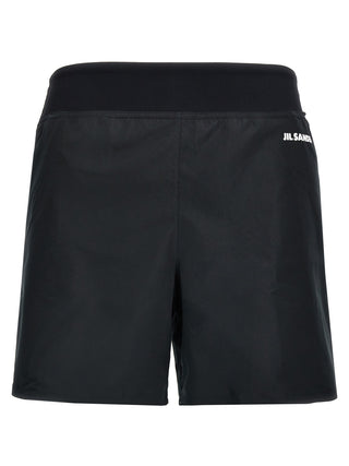 Black Polyester Bermuda Shorts