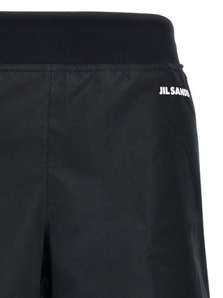 Black Polyester Bermuda Shorts