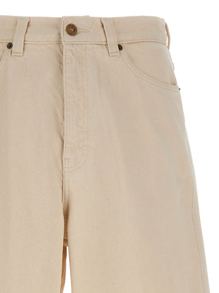 Beige Cotton Bermuda Shorts
