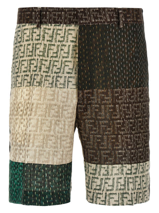 Multicolor Linen Bermuda Shorts