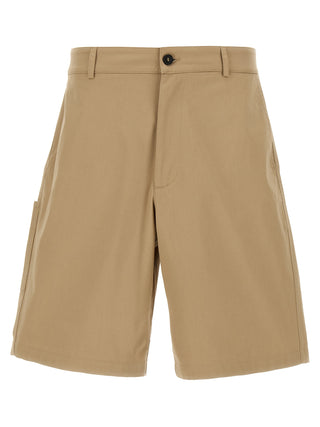 Beige Cotton Bermuda Shorts