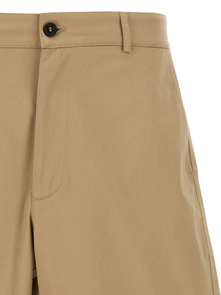 Beige Cotton Bermuda Shorts