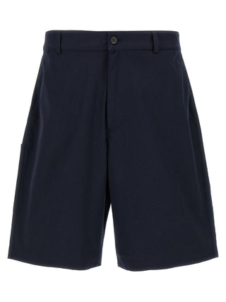 Blue Cotton Bermuda Shorts