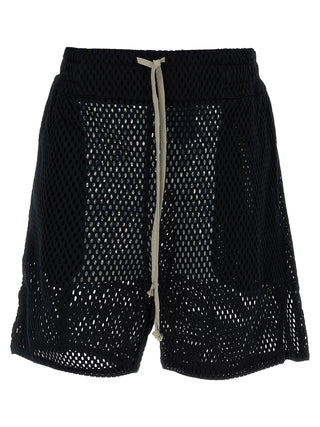 Black Cotton Bermuda Shorts