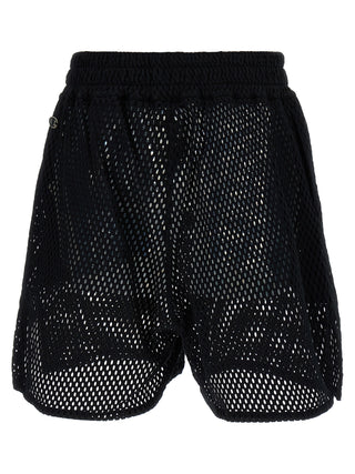 Black Cotton Bermuda Shorts