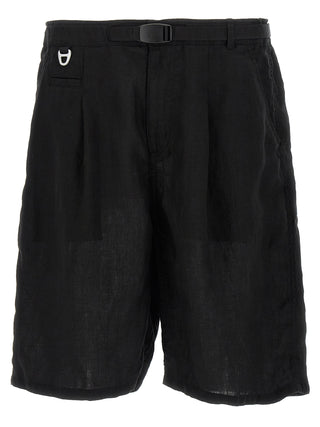 Black Linen Bermuda Shorts