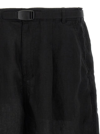 Black Linen Bermuda Shorts