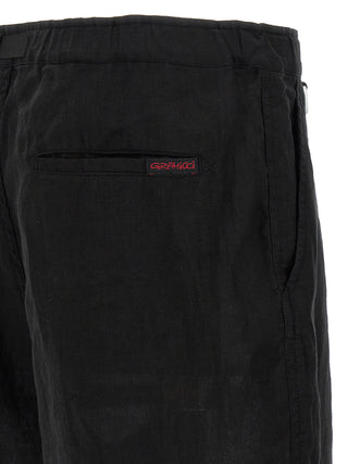 Black Linen Bermuda Shorts
