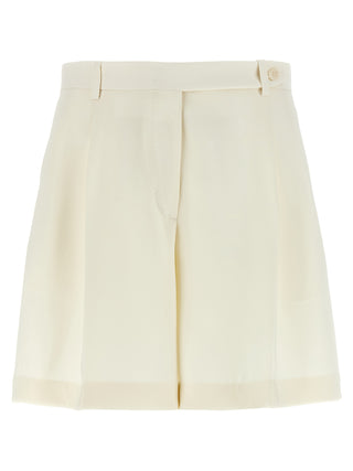 White Silk Bermuda Shorts
