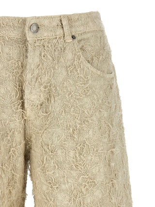 Beige Cotton Bermuda Shorts