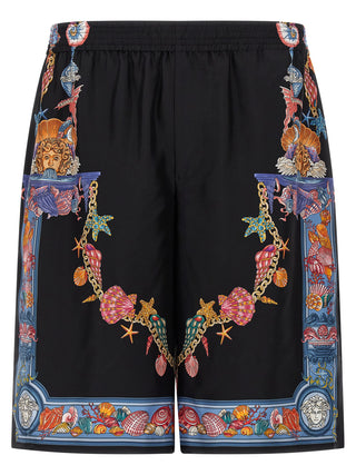 Multicolor Silk Bermuda Shorts