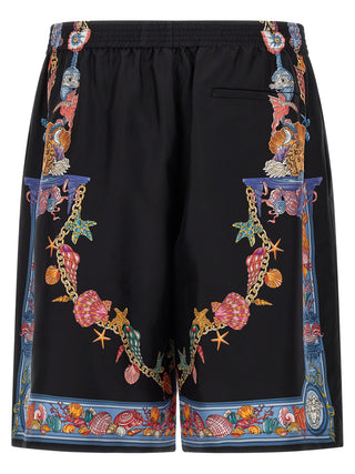 Multicolor Silk Bermuda Shorts