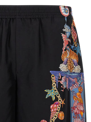 Multicolor Silk Bermuda Shorts
