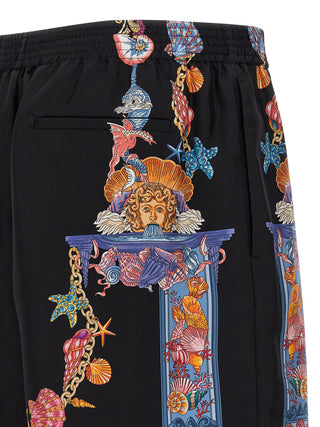 Multicolor Silk Bermuda Shorts
