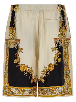 Multicolor Silk Bermuda Shorts