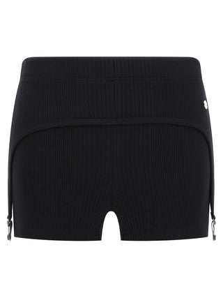 Black Cotton Bermuda Shorts