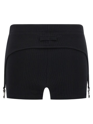 Black Cotton Bermuda Shorts
