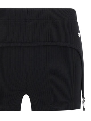 Black Cotton Bermuda Shorts