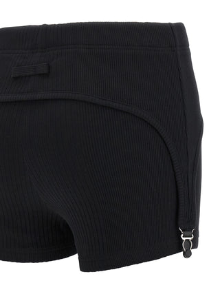 Black Cotton Bermuda Shorts