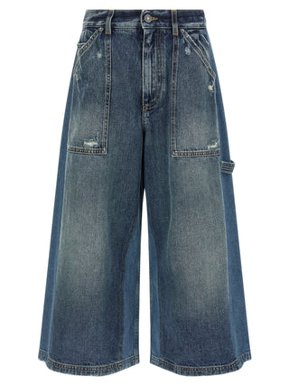 Blue Cotton Bermuda Shorts