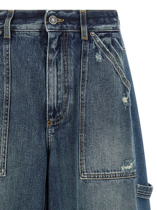 Blue Cotton Bermuda Shorts