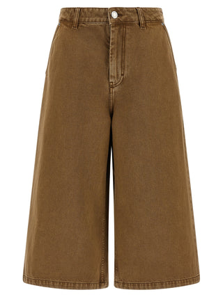 Brown Cotton Bermuda Shorts