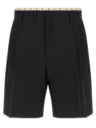 Black Wool Bermuda Shorts
