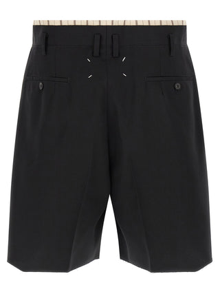 Black Wool Bermuda Shorts