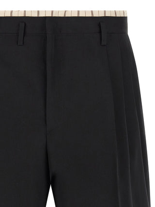 Black Wool Bermuda Shorts