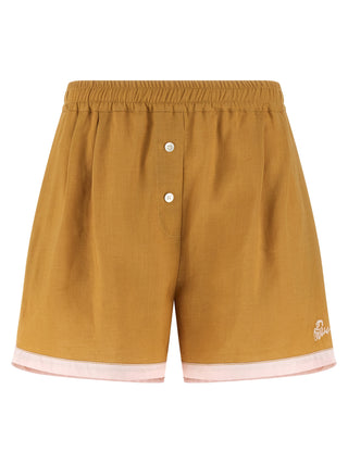 Bicolor Calfskin Bermuda Shorts