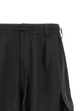 Black Polyester Bermuda Shorts