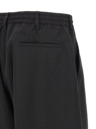 Black Polyester Bermuda Shorts