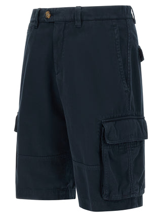 Blue Cotton Bermuda Shorts