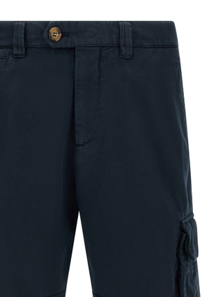 Blue Cotton Bermuda Shorts