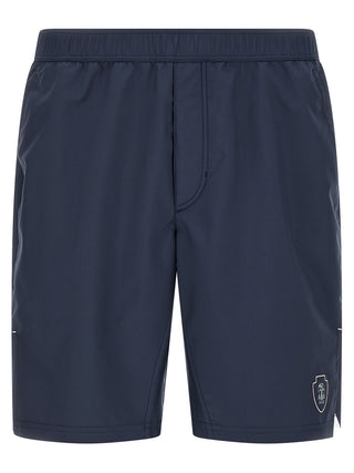 Blue Polyester Bermuda Shorts