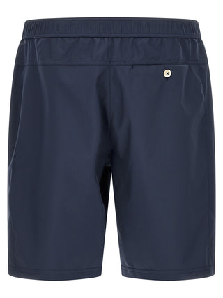 Blue Polyester Bermuda Shorts