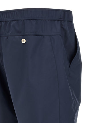 Blue Polyester Bermuda Shorts