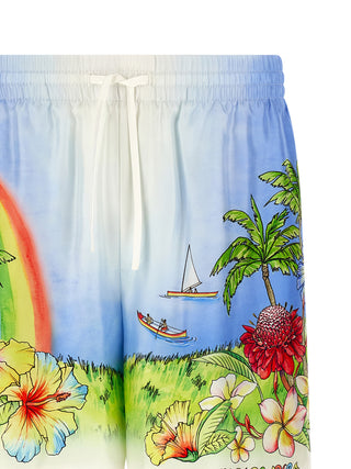 Multicolor Silk Bermuda Shorts