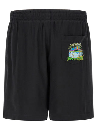 Black Silk Bermuda Shorts