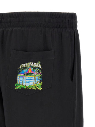 Black Silk Bermuda Shorts
