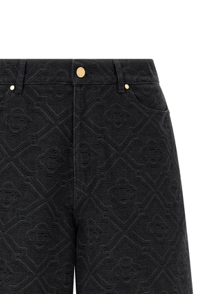 Black Cotton Bermuda Shorts