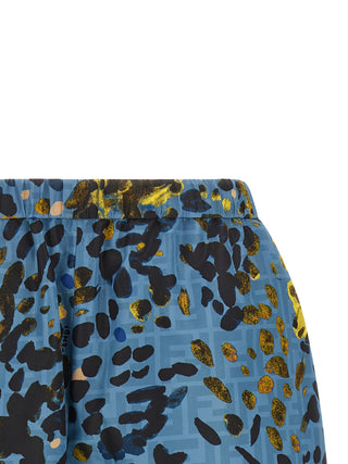 Blue Polyester Bermuda Shorts