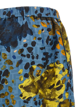 Blue Polyester Bermuda Shorts