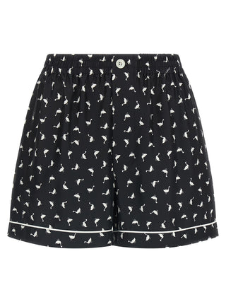 Bicolor Silk Bermuda Shorts