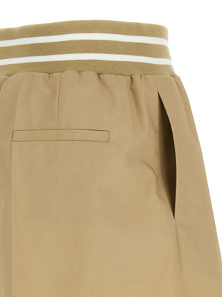 Beige Cotton Bermuda Shorts