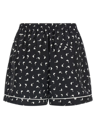 Bicolor Silk Bermuda Shorts