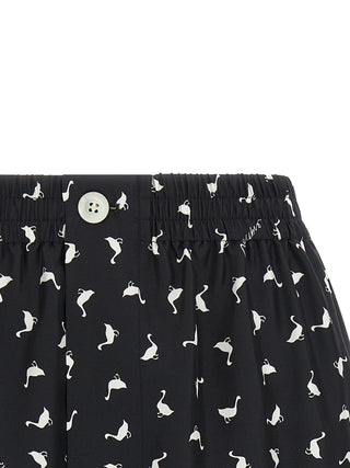 Bicolor Silk Bermuda Shorts