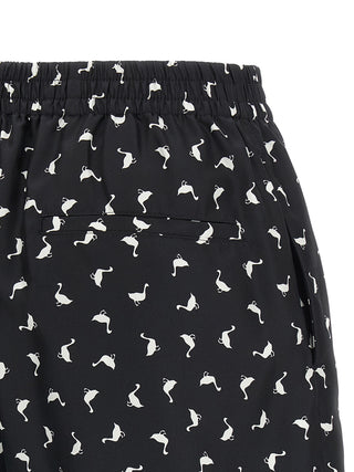 Bicolor Silk Bermuda Shorts